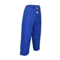 Pantalon judo Lady Master azul con corte de mujer.