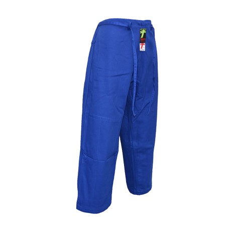 Pantalon judo Lady Master azul con corte de mujer.