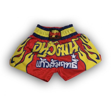 Pantalón de thai boxing rojo con llamas - Tagoya